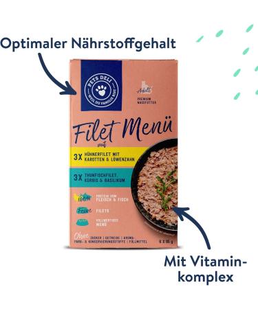 Pets Deli Filet Multipack Wet Cat Food - Gluten & Sugar-Free Chicken & Tuna 6 x 85g - Buy Online on GoSupps.com