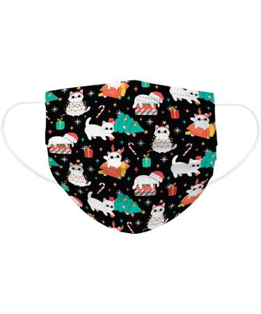 Honian 50PC Christmas Disposable Face_Mask for Adults Women Men with Winter Cute Colored Design Holiday Theme 3ply Breathable (#12) - Buy Online on GoSupps.com