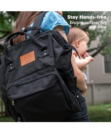 KeaBabies Waterproof Diaper Bag Backpack - Trendy Black | Multi-Function Baby Travel Bag - Buy Online on GoSupps.com