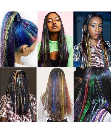 ROOYA 220-Piece Hair Lametta - Sparkly Glitter Hair Stripes for Women & Girls | Perfect for Halloween Parties - Silver - Buy Online on GoSupps.com