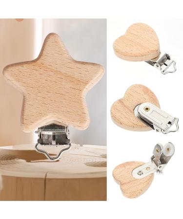 Buy Pack of 10 Wooden Pacifier Clips - Durable Pacifier Chains & Baby Clips for Children - Buy Online on GoSupps.com