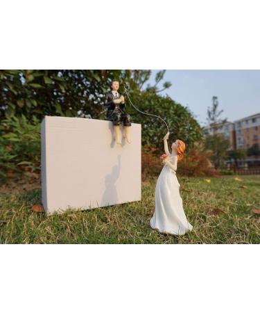 Wishlink Cake Hooked on Love Fishing Groom Catching Bride Funny Wedding Cake Topper Decor - Buy Online on GoSupps.com