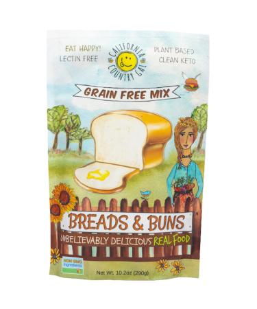 Clean Keto Breads and Buns Mix by California Country Gal | Low Carb | Paleo | 100% Grain Free | Gluten Free | Lectin Free | No Added Sugars or Starchy Flours | 10.2 ounces each