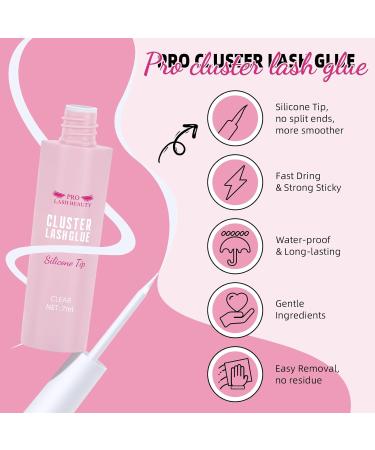 Cluster Lash Glue - Strong Hold and Waterproof Individual Lash Extension Adhesive - 7ml Clear - Buy Online on GoSupps.com
