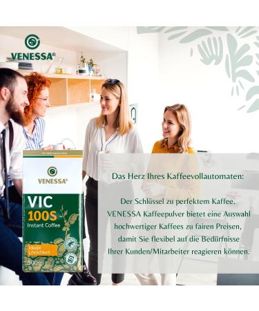 Venessa VIC 100 S 20 Packs of 500g Instant Soluble Coffee - Roasted Hearty Powerful and Full of Taste Coffee - Premium Powder for Automatic Coffee Machine Office Cafe - Buy Online on GoSupps.com