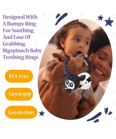 BigSpinach Mummy and Grim Reaper Teether Set for Halloween Fun - Bumpy Ring for Soothing & Easy Grabbing - Buy Online on GoSupps.com