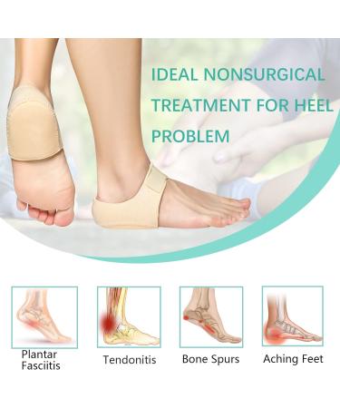 Heel Protectors Heel Cups (4PCS Beige) - Adjustable Breathable Support for Heel Pain, Plantar Fasciitis, Tendinitis, Heel Spur - Women's Heel Cushion for Aching Feet - Buy Online on GoSupps.com