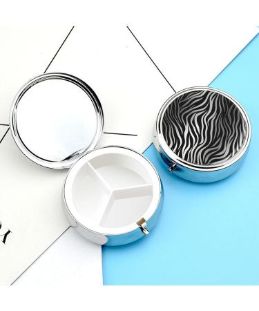 Portable Zebra Print Pill Box | 3 Compartment Travel Medicine Organizer for Purse & Pocket - Buy Online on GoSupps.com