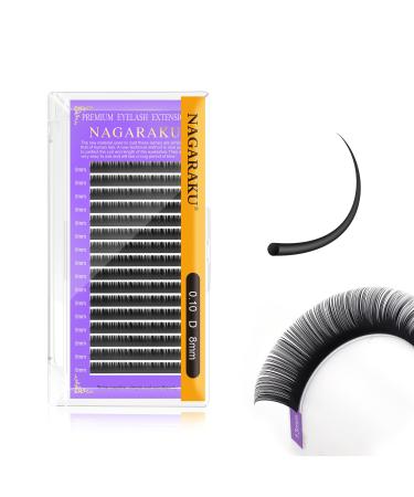 Nagaraku single eyelashes Individual eyelash extension permanent volume eyelashes eyelash extensions gently of course matt black single size (thick 0.10 d curl 8mm) 8mm 0.10 d