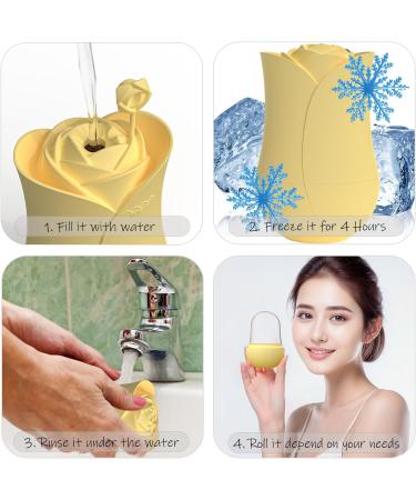 Keepaq Ice Scooter Face Eye Massager | Reusable Silicone Facial Roller for Pores & Skin Care | D-Yellow - Buy Online on GoSupps.com