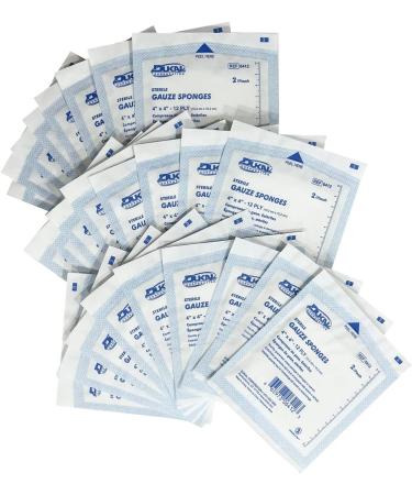 Buy 4 x 4 Sterile Gauze Sponges - 25 Pack (50 Sponges) | International Shipping Available - Buy Online on GoSupps.com
