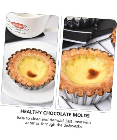 OUNONA 40 Pcs Egg Tart Mold Reusable Baking Molds Mini Pie Mini Chocolates Cheese Cake Molds Metal Muffin Tin Practical Fudge Molds Cake Mould Aluminum Alloy Stainless Steel Chrysanthemum 7X1.8CMx2pcs Silverx2pcs - Buy Online on GoSupps.com