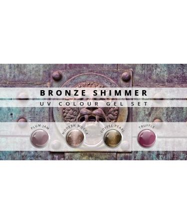 N&BF 4er color gel set bronze shimmer |4x5 ml UV Color Gel Sparset |Colorgel in four different color tones |Made in EU |Savings package for Geln gel & Nail Art Design |Professional Nagelgel colorful