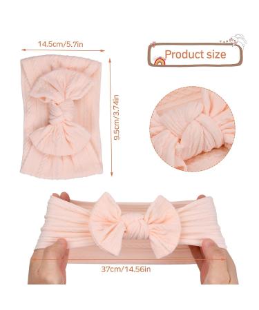 Volumoon Baby Girls Hair Bands - Soft Elastic Forehead Straps & Curved Knot Design | 2 Pack Nylon Headbands for Newborns & Toddlers - Buy Online on GoSupps.com