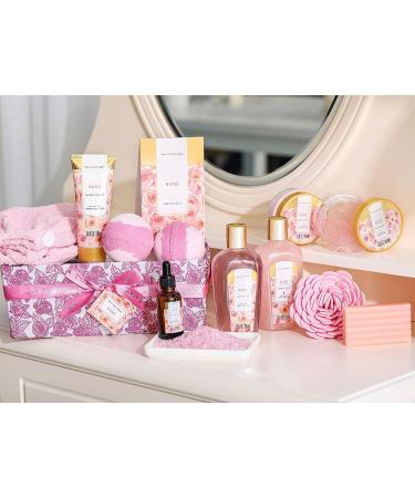 Spa Luxetique 12pcs Rose Bath Gift Set for Women - Luxury Spa Set with Bubble Bath, Body Lotion, Hand Cream - Perfect Gifts for Mom, Thank You Gifts - Buy Online on GoSupps.com