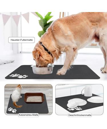 Non-Slip Dog & Cat Feeding Pad | Super Absorbent Quick-Drying Fodder Mat 60x40cm - Buy Online on GoSupps.com
