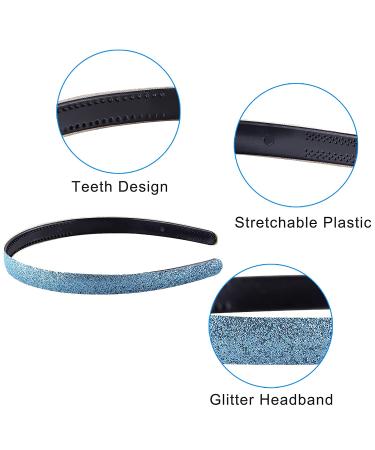 Duufin 20-Piece Glitter Headbands for Girls - Sparkly Colorful Plastic Hair Accessories | 20 Colors Candy Collection - Buy Online on GoSupps.com