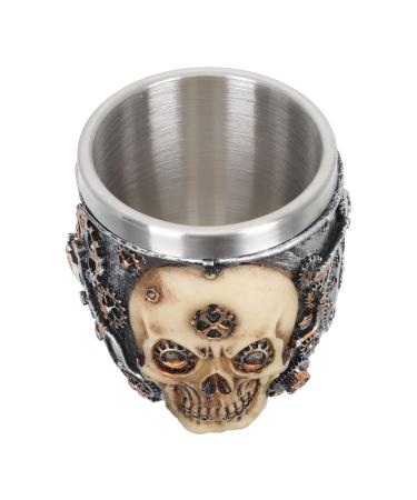 Lurrose soap bowl razor cup shell of unbreakable razor cup men Tools shaving soap cup cream bowl container beard rust -free steel shaving brush man skull