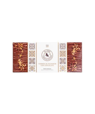 El Toro El Toro - Polvor n Nougat Bar El Toro - Praline chocolate coating - 240 grams - Galician pastry and sweets - Handmade products - Christmas sweets - traditional recipe