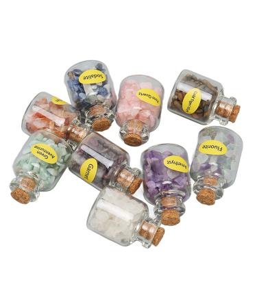 Chip Stones Set Glass Container Exquisite Colors 9 Different Styles Portable Widely Used Mini Stone Bottles for DIY