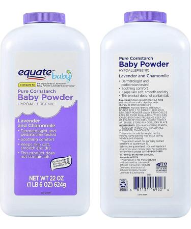 Pure Cornstarch Baby Powder Bundle: Lavender/Chamomile & Aloe Vera/Vitamin E (44oz total) with Compressed Facial Sponge - Buy Online on GoSupps.com