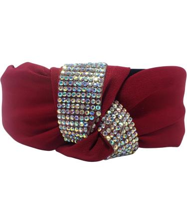 Topkids Accessories Diamante Knot Alice Bands Adult Women Hair Accessories for Women Hair Bands for Women Thick Headband Womens Headbands Head Bands Adult Women Wide Headbands (Red) - Buy Online on GoSupps.com