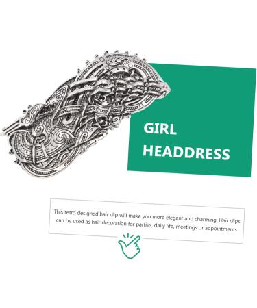 FRCOLOR Hair Barrette hair clips Miss Alloy Slide Hair Clip headgear Ireland hair stick Alloy Knot Hair Pin vintage hairpin hair accessories alloy Metal bun Trendy accessories 9.2x4cm Silver - Buy Online on GoSupps.com