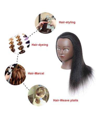 Real Hair Training Head Puppet for Shop Window Display - 100% Realistic Doll with Free Clamp (C14) - Buy Online on GoSupps.com
