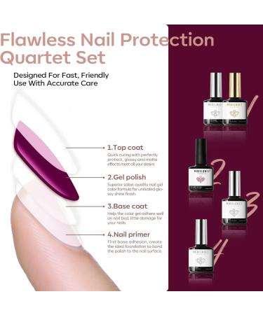 Modelones 24 Pcs Gel Nail Polish Set 20 Colors Nude Gray Pink Glitters Gel Nail Polish Set with Bond Primer Glossy & Matte Top Base Coat Nail Art Manicure DIY Salon at Home Brown Gray Pink Purple Red - Buy Online on GoSupps.com