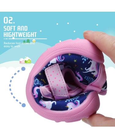 FANTURE Toddler Water Shoes - Aqua Sneakers for Boys and Girls - Size 4 Toddler - Navy/Pink - Buy Online on GoSupps.com