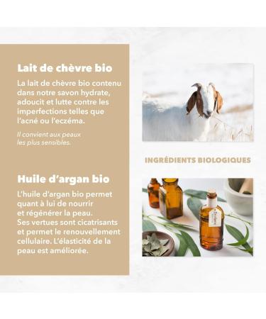 La Maison des Sultans - Organic Goat's Milk and Organic Argan Oil Mask Soap - Made in France - Face and Body - Anti-Imperfections - Gentle - 99% Natural - 100g - Buy Online on GoSupps.com