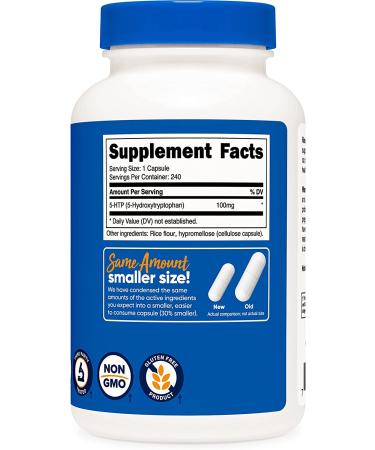 Nutricost 5-HTP 100mg - 240 Vegetarian Capsules | Gluten Free & Non-GMO - Buy Online on GoSupps.com