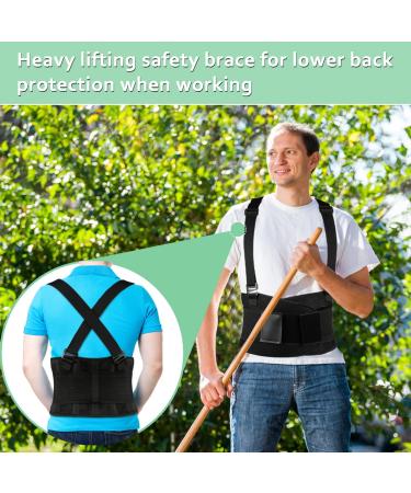 Lumbar Back Support Belt for Women and Men | Lower Back Pain Relief with Removable Suspender Straps | Ideal for Heavy Lifting and Warehouse Jobs | M/L (30-37) - Buy Online on GoSupps.com