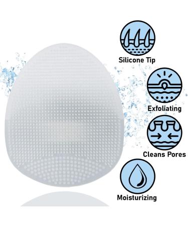 FeTuq Set of 3 Silicone Bath Brushes - Body Scrubber for Shower - Facial Cleansing Brush - Back Scrubber with Long Handle - Silicone Scrubber Set for Dull Skin - Buy Online on GoSupps.com