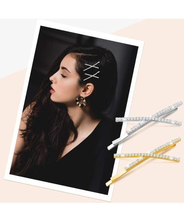 10-Piece Rhinestone X-Shaped Hair Pins | Cute & Shiny Hair Accessories for Women & Girls - 2 Colors - Buy Online on GoSupps.com
