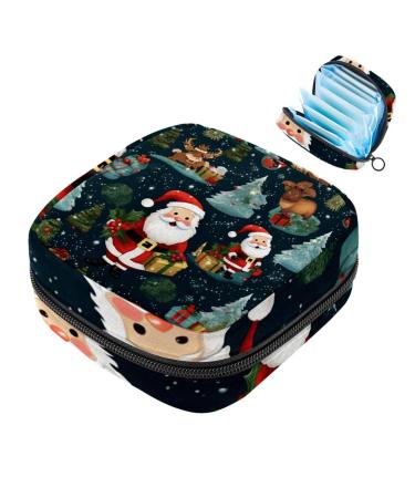 Women bands storage pocket menstrual cup pocket girl travel big capacity make-up women bandage organizer Christmas snowflake pattern color 6 1 count (pack of 1)
