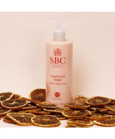 SBC Skincare Grapefruit & Ginger Hand & Body Lotion 300ml Zesty Non-Greasy Body Lotion Vegan Friendly - Buy Online on GoSupps.com