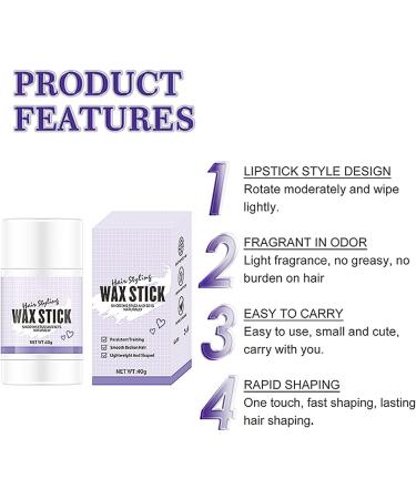 Hair Wax Stick Hair Pomade Stick Long-Lasting Styling Wax Stick Hair Stick for Flyaways Hair Gel Stick Non-greasy Styling Cream for Fly Away & Edge Control Frizz Hair Styling (2 pcs/1.5 Oz) - Buy Online on GoSupps.com