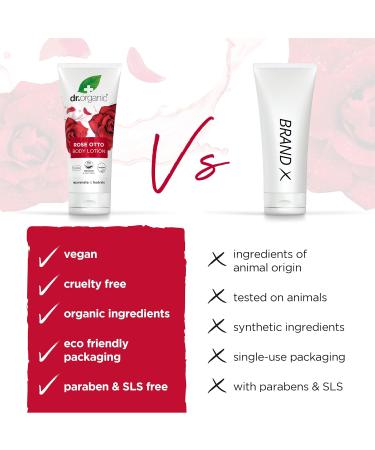 DR Organic Rose Otto Lotion - Moisturizing Natural Vegan Skincare for Mature Skin | 200ml Paraben & SLS Free Eco-Friendly - Buy Online on GoSupps.com