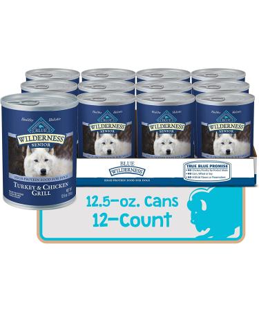 Blue Buffalo Wilderness Senior Wet Dog Food 12.5 oz (Pack of 12) - Turkey & Chicken - Buy Online on GoSupps.com