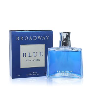 Broadway Blue Men's Cologne Bold & Sophisticated Scent with Citrus Spice and Woody Notes Long Lasting Fragrance for All Occasions Broadway Blue 3.4 Fl Oz (Pack of 2)