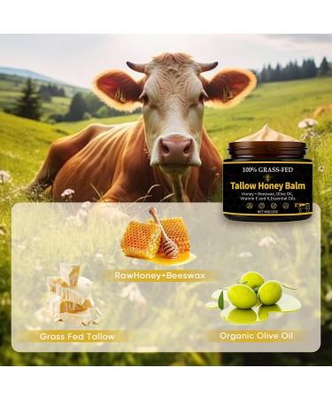 WNOHIQ Beef Tallow for Skin Organic Grass-Fed Beef Tallow Balm Tallow and Honey Balm with Raw Honey Olive Oil - Body & Face Moisturizer Soothes and nourishes for Dry & Sensitive Skin - Buy Online on GoSupps.com