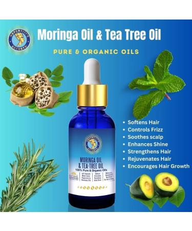 Nefertiti's Secrets Natural Moringa & Tea Tree Oil - 100% Pure for Hair & Scalp Revitalization - Relaxation & Skin Therapy - 2 Oz / 60 mL - Buy Online on GoSupps.com