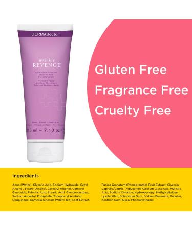 DERMAdoctor Wrinkle Revenge Glycolic Acid Facial Cleanser - Antioxidant Exfoliating Face Wash for Men & Women - 7.10 oz | International Shipping - Buy Online on GoSupps.com