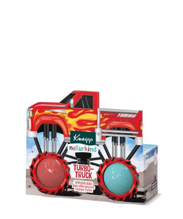 Kneipp naturkind Turbo-Truck Bath Fizz - Bath Bomb with Blackcurrant Scent - Action Packed Bath Fun for Kids Ages 3+ - 100g