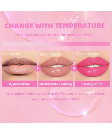 Magic Colour Changing Lip Oil | 2024 Hydrating Glitter Lip Gloss | Long Lasting Non-Sticky Lip Stain - 6.5ml - Buy Online on GoSupps.com