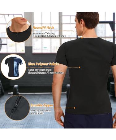 Bingrong Sauna Shirt for Men - Sweat Loss Vest & Body Shaper | Neoprene Fitness Corset | Black Sauna Suckers Top - Buy Online on GoSupps.com