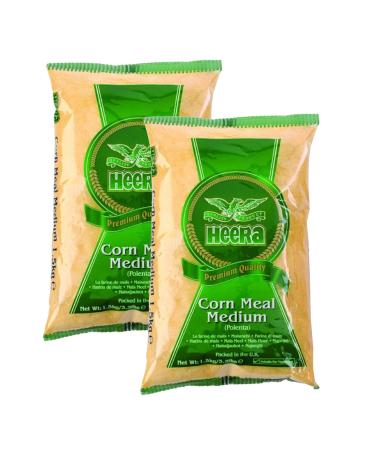 Heera Corn Meal Medium (1.5kg) (Pack of 2) - Kitchen Essentials - With High Fibre - Grocery and Pantry - Ready to Cook