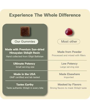 Premium Himalayan Shilajit Gummies Made with Resin Natural Fulvic Acid Gummy Supplement for Energy & Vitality Holistic Wellness for Men & Women 30-Day Supply GMP-Certified Vegan and Made in USA - Buy Online on GoSupps.com