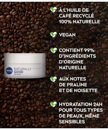 NIVEA NATURALLY GOOD Energizing Day Cream with Recycled Coffee Oil (1 x 50 ml) Moisturizing Face Cream Natural care with vegan formula for energized skin - Buy Online on GoSupps.com
